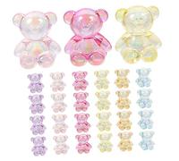 BELLIFFY 100Pcs Acrylic Bear Spacer Beads Mixed Color DIY Craft Beads for Jewelry Making Necklace Bracelets Cute Acrylic Charms for Handmade Accessories