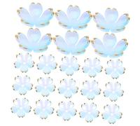 BELLIFFY 100pcs Gradient Cherry Blossom Beads with Premium Gold Foil Finish Mini Acrylic Flower Charms for DIY Bracelets Necklaces Earrings Jewelry Making Supplies