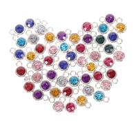 BELLIFFY 100pcs Mixed Color Artificial Gemstone Charms for DIY Jewelry Making Shiny Rhinestone Pendants for Bracelets Necklaces Keychains Earrings Creative Craft Supplies