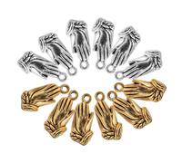 BELLIFFY 100PCS Prayer Hands Charms Vintage Alloy Pendants for Jewelry Making DIY Craft Supplies Gold Silver Religious Necklace Bracelet Earrings Accessories