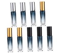 BELLIFFY 10ml 9pcs Travel Perfume Spray Bottle Set Glass Atomizers in Gold Silver Black Fine Mist Sprayer for Men and Women Refillable Portable Containers for Fragrance