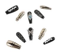 BELLIFFY 10pcs Black Butterfly Cross Press Nails Halloween Nail Art Decorations Full Cover False