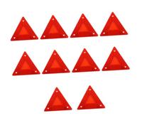 BELLIFFY 10pcs Car Reflective Triangle Boards High Temperature Resistant Vehicle Rear Marker Reflectors Plastic Warning Signs for Trucks Suvs Campers