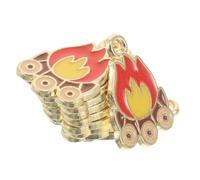BELLIFFY 10pcs DIY Flame-shaped Pendant Charms for Jewelry Making Multifunctional Decorative Charms with Fade-resistant Color and Contemporary Dynamic Design for Necklaces Bracelets