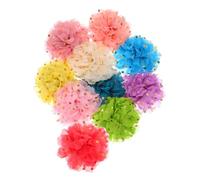 BELLIFFY 10pcs Dog Flower Collar Accessories with Dots Pattern Stylish Pet Decoration for Small Dogs and Cats Versatile Chiffon Flowers for Weddings Parties Everyday Wear