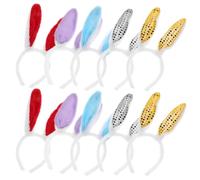 BELLIFFY 10pcs Easter Rabbit Ears Hair Clasp Headbands Plush Party Headwear Lightweight and Easy to Wear for Hair Decoration Mixed Lovely Style Random Color Random Style