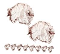 BELLIFFY 10pcs Elastic Brown Bun Hair Nets for Women and Girls Ballet Hair Accessories Invisible Nets for Dance and Everyday Use