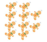 BELLIFFY 10pcs Gingerbread Man Charms for Jewelry Making Festive Accessories for Necklaces Earrings Bracelets for Christmas Crafts