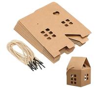 BELLIFFY 10Pcs House Shaped Paper Candy Boxes Decorative Packing Case for Easter Birthdays Showers and Holiday Events Packaging Supplies with Design