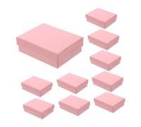 BELLIFFY 10pcs Jewelry Boxes with Sponge Insert Reusable Pink Necklace Ring Earring Packaging Cases for Storage and Protection