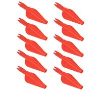 BELLIFFY 10pcs Red Plastic Arrow Nocks and Tails Hunting Accessories for Archery Training and Outdoor Practice