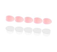 BELLIFFY 10Pcs Silicone Lip Brush Protector Covers Reusable Brush Head Holders for Travel Makeup Bag Family and Outdoor Use Semi-transparent Red and Sleeves