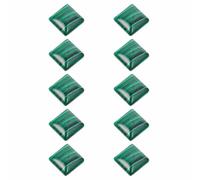 BELLIFFY 10pcs Square Natural Agate Stone Beads for DIY Jewelry Making, Loose Agate Gemstone Accessories for Crafting, Malachite Color Beads Suitable for Handmade Bracelets and Necklaces