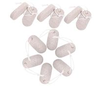 BELLIFFY 12 Pcs Small Pet Volcanic Mineral Stones Chew for Rabbit Hamster Parrot Teeth Grinding Nutrition Enhancer Oval Shape Safe Natural Light Grey