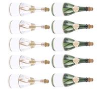 BELLIFFY 12pcs 12pcs Sparkling Wine Bubble Bottles, Empty Plastic Party Favors, Refillable Mini Bottles for Wedding Party and Outdoor Entertainment, and Adults