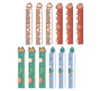BELLIFFY 12pcs Adorable Flexible Ruler Cartoon Xmas Elements Design, Bendable and Wear-resistant Magnet Material, Portable for Home and School Use, Ruler for Drawing and Measuring
