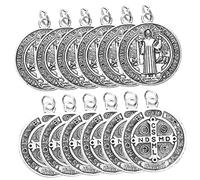 BELLIFFY 12Pcs Christian Metal Saint Ornaments Durable Compact Hanging Bible Pendants Unique Religious Decor for Christmas Tree and DIY Craft Random Styles