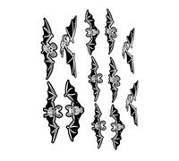 BELLIFFY 12pcs Dark Halloween Bat Stickers for Indoor Outdoor Use Lightweight Hanging Bats Wall Decor with Mysterious Night Glow for Haunted Houses Porches and Decorations
