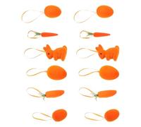 BELLIFFY 12pcs Easter Hanging Decorations Set Bunny with Hanging String 6.8cm 5.8cm 4.8cm Easter Eggs 8cm Spring Holiday Tabletop and Tree Decor