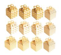 BELLIFFY 12Pcs Foil Star Wave Candy Boxes Paper Party Favor Containers for Weddings Birthdays Celebrations Vibrant Box for Chocolates Accessories