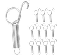 BELLIFFY 12pcs Stainless Steel Spring Hooks Reliable Stable Rabbit Cage Door Spring Hook Bird Cage for Ensuring The Safety of Pets