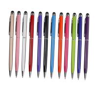 BELLIFFY 12pcs Stylus Ballpoint Pen for Tablet Capacitive Screen Devices with Lightweight Aluminium Design, Natural Writing Feeling, for Checking Your Email and Writing Tasks Random Color