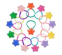 BELLIFFY 14pcs Colorful Hair Ties with Star Charms Small Elastic Hair Bands for No Damage Versatile Styling Accessories for Daily Party Sports and Performance Use