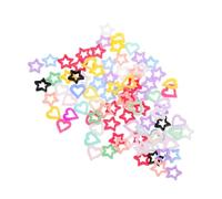 BELLIFFY 150pcs Colorful Resin Heart Star Nail Charms Multi-Shape Cute Nail Jewels Lightweight Rhinestones for DIY Manicure Crafts Women