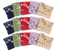 BELLIFFY 15pcs Chinese Style Cloth Jewelry Pouch Set with Embroidery, Easy to Use and Protect Your Little Objects, for Traveling and Wedding Party Accessories Storage