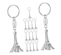 BELLIFFY 15pcs Silver Eiffel Tower Keychain Set, Chic Hanging Pendant Key Rings, Creative Bag Ornament for Travel Souvenirs and Backpack Accessories