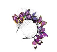 BELLIFFY 1pc Butterfly Veil Hair Band for Women Chic Three Wedding Headdress Lightweight Mesh Accessory for Brides Parties and Special Events