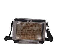 BELLIFFY 1pcs Transparent Parrot Carrier Bag Portable Birds Cross Body Travel Pouch for Outdoor Use Lightweight and Breathable Handheld Pet Bag Grey