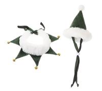 BELLIFFY 1set Adorable Christmas Pet Hat Collar Bells for Dogs and Cats for Holiday Parties and Festive Dress-up Includes Green Christmas Tree and Hat Design