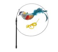 BELLIFFY 1set Cat Teasing Sticks Catnip Plush Birds for Interactive Play Electric Simulation Bird Toys for Indoor Cats and Kittens Bonding and Entertainment
