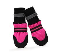 BELLIFFY 1set Stylish Rosy Dog Boots Comfortable Anti- Shoes for Autumn for Paws from Abrasive Easy to Wear
