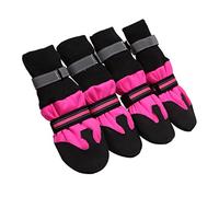 BELLIFFY 1set Stylish Xxl Anti- Pet Dog Boots for Autumn Outdoor Use Comfortable and Warm Shoes to Protect Paws from Rough Rosy Color for Fashionable Dogs