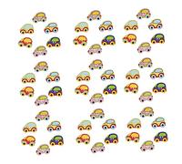 BELLIFFY 1set Wooden Cartoon Car Shape Buttons for DIY Sewing Crafts Durable Smooth Material Novelty Suit Replacement Buttons for Clothes and Coats 100pcs