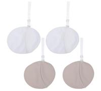 BELLIFFY 2 Pair Underarm Sweat Pads Breathable Absorbent Perspiration Protectors with Straps, Reusable under Arm Sweat Shields for Women and Men, Quick-dry Skin-colored and White Pads