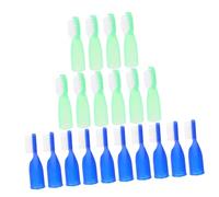 BELLIFFY 20 Pcs Mini Finger Toothbrush for Prison Use Small Soft Bristle Portable Toothbrushes with Construction Compact in Blue and Light Green for Correctional Facilities and Detention