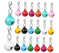 BELLIFFY 20 Pcs Pet Collar Bells for Cats and Dogs Copper Hanging Charms with Crisp Sound Stylish Multi-color Accessories for Puppy Collars and Decorative Pet Jewelry