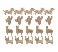 BELLIFFY 20 Pcs Unfinished Animal Wood Cutouts for DIY Woodcraft Projects, Lightweight and Odorless Wooden Shapes for Room Decoration and Creative Crafting