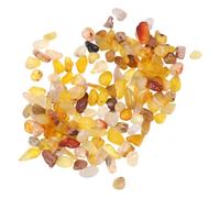 BELLIFFY 200g Irregular Yellow Agate Decorative Gravel for Aquariums Flowerpots and Crafting Polished Natural Stones for Home and Garden Use