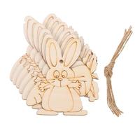 BELLIFFY 20pcs Blank Wood Slices DIY Wood Slice Unfinished Planks Easter Themed Light Yellow Natural Material Painting DIY Making Crafts Easter Holiday Party Decoration