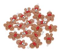 BELLIFFY 20pcs Gingerbread Man Charms Set Christmas DIY Jewelry Making Accessories, Light Dark Resin Pendants for Earrings, Necklaces, Bracelets, Handmade Hanging Decorations