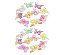 BELLIFFY 20pcs Gradient Color DIY Resin Butterfly Charms for Phone Case Decoration Mixed Color Butterfly Accessories for Crafting and Photography Props
