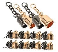BELLIFFY 20pcs Metal Tassel Cord End Caps with Screws for DIY Jewelry Making Professional Rope Stoppers for Leather Silk Satin Cords Suitable for Bags Bracelets Necklaces and Keychains