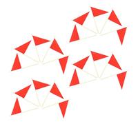 BELLIFFY 20pcs Red Triangular Lawn Marking Flags Made of Bamboo and Polyester, Reusable and Flexible Construction Safety Flags for Outdoor Landscaping and Work Zone Warning