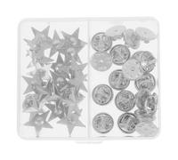 BELLIFFY 20pcs Silver Five-pointed Star Badge Lapel Pin Made of Zinc Alloy, Easy to Attach and Adds Charm to Backpacks and Clothes for Daily Life and Special Parties