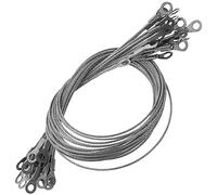 BELLIFFY 20pcs Stainless Steel Safety Ropes with Loops Fall Wire Cable Lanyards for Picture Hanging Lighting Fixtures and Equipment Securing Indoor Outdoor Use