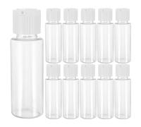 BELLIFFY 20pcs Travel Lotion Containers Clear Plastic Flip Top Bottles Leakproof Refillable Dispenser for Essential Oils Perfumes Shampoo Cosmetic Oils